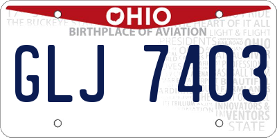 OH license plate GLJ7403