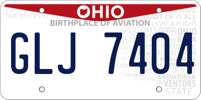 OH license plate GLJ7404