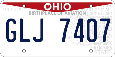 OH license plate GLJ7407