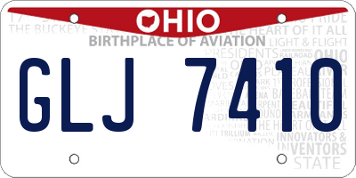 OH license plate GLJ7410