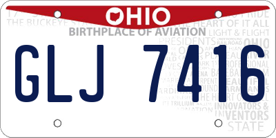 OH license plate GLJ7416