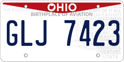 OH license plate GLJ7423