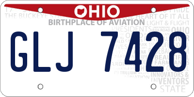 OH license plate GLJ7428