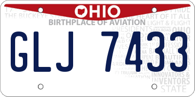 OH license plate GLJ7433