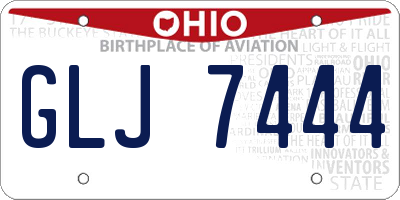 OH license plate GLJ7444