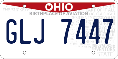 OH license plate GLJ7447