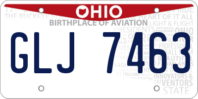 OH license plate GLJ7463