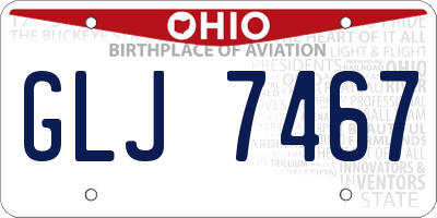 OH license plate GLJ7467