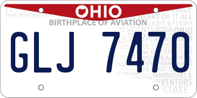 OH license plate GLJ7470