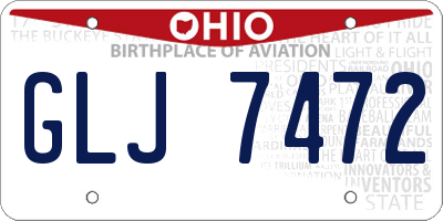 OH license plate GLJ7472