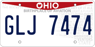 OH license plate GLJ7474