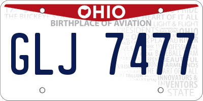 OH license plate GLJ7477