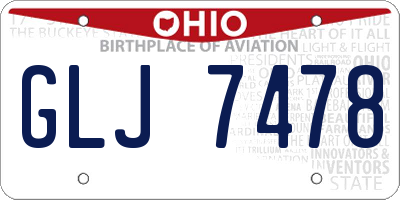 OH license plate GLJ7478