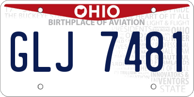 OH license plate GLJ7481