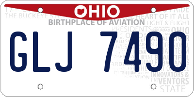 OH license plate GLJ7490