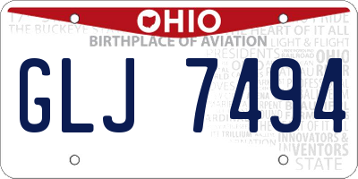 OH license plate GLJ7494