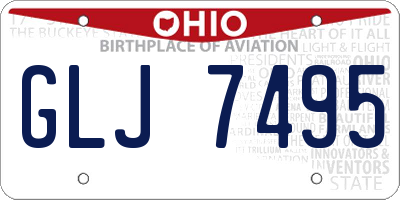 OH license plate GLJ7495