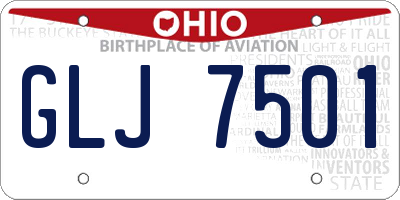 OH license plate GLJ7501