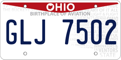 OH license plate GLJ7502