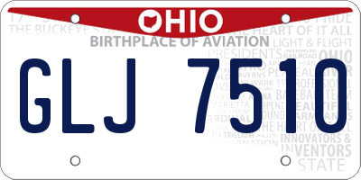 OH license plate GLJ7510