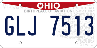 OH license plate GLJ7513