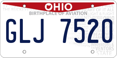 OH license plate GLJ7520