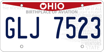 OH license plate GLJ7523