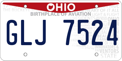 OH license plate GLJ7524