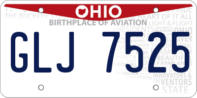 OH license plate GLJ7525