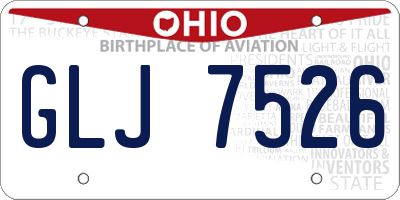 OH license plate GLJ7526