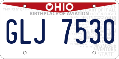 OH license plate GLJ7530