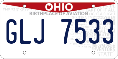 OH license plate GLJ7533