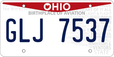 OH license plate GLJ7537