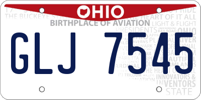 OH license plate GLJ7545