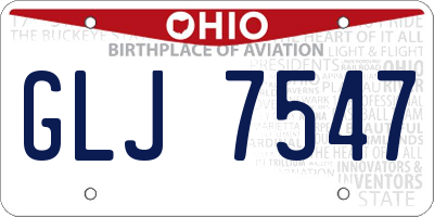 OH license plate GLJ7547