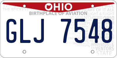 OH license plate GLJ7548