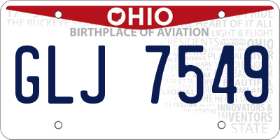 OH license plate GLJ7549