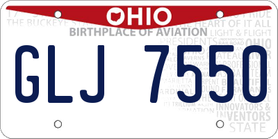 OH license plate GLJ7550