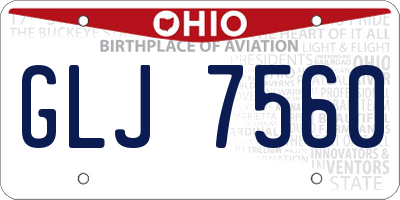 OH license plate GLJ7560