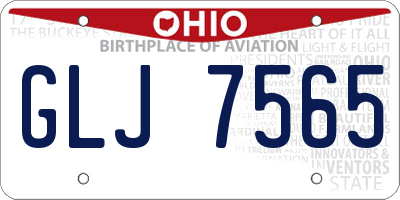 OH license plate GLJ7565