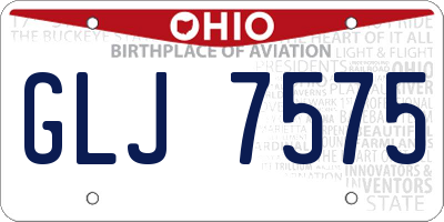 OH license plate GLJ7575