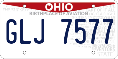 OH license plate GLJ7577