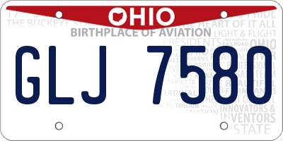 OH license plate GLJ7580