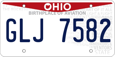 OH license plate GLJ7582