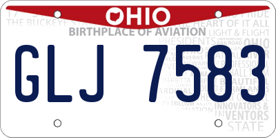 OH license plate GLJ7583
