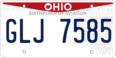 OH license plate GLJ7585