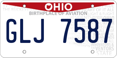 OH license plate GLJ7587