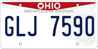 OH license plate GLJ7590