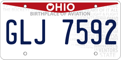 OH license plate GLJ7592