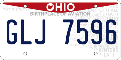 OH license plate GLJ7596